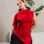 Blusa Roja Asimétrica Statement