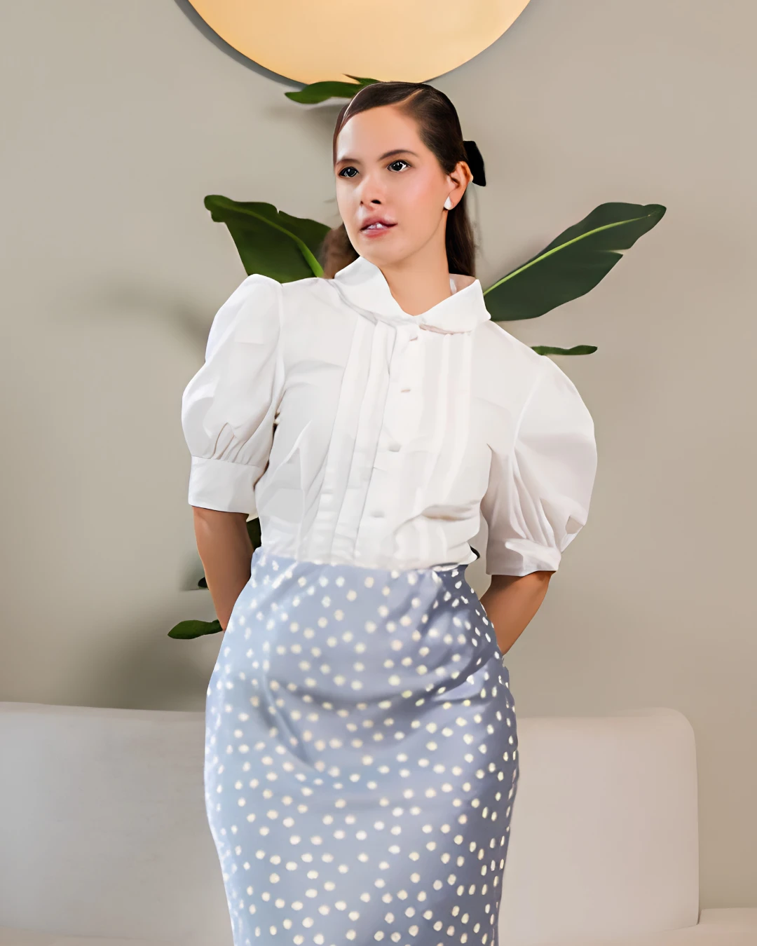 BLU106 Blusa Blanca Puff Classic - Imagen 1