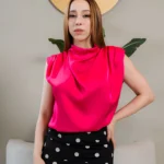 Blusa Fucsia Draped Chic