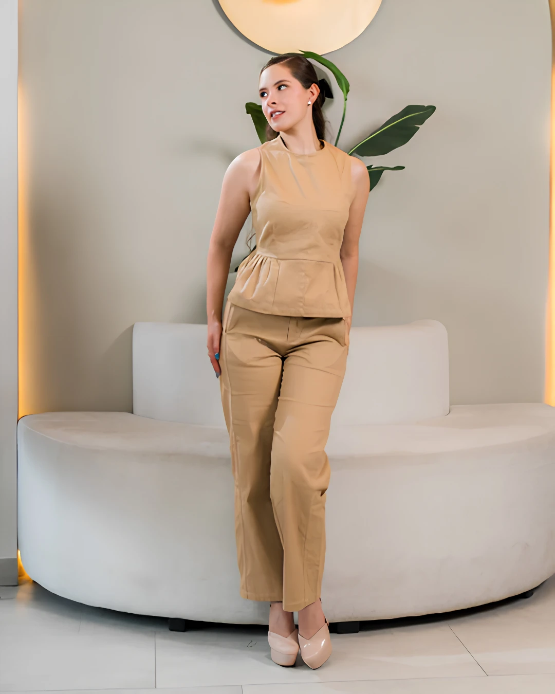 CON105 Conjunto Camel Soft Tailored - Imagen 1
